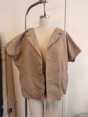 Marni Taupe Short-Sleeve Boxy Jacket